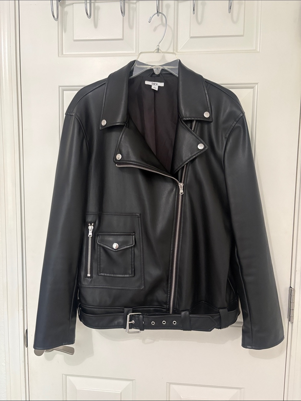 Bar lll Vegan Leather Motorcycle Jacket